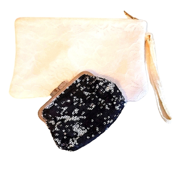 Victoria Secret Angel Forever Sequin Kiss Change Purse Clutch & Lace Wristlet - Picture 2 of 4